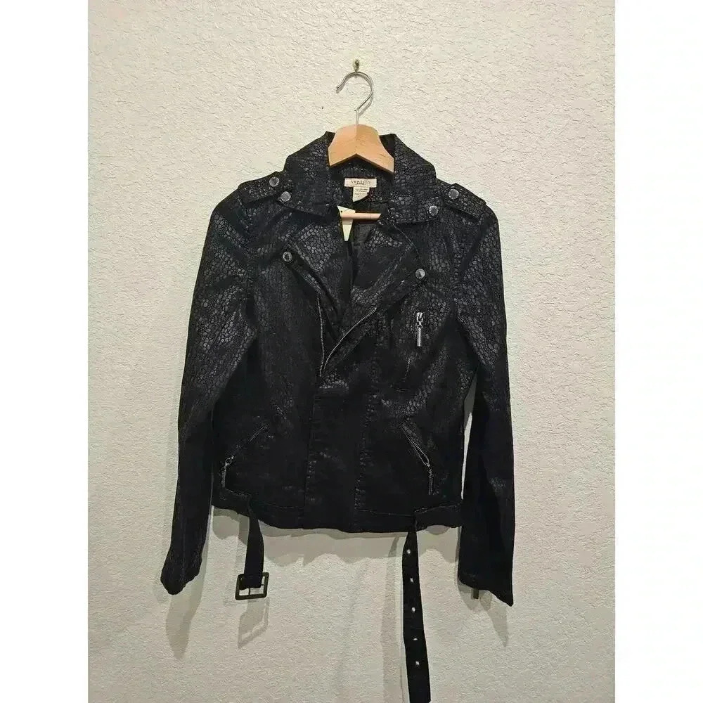 Vertigo Paris Black Jacket Zippered Pockets  medium Womens F574